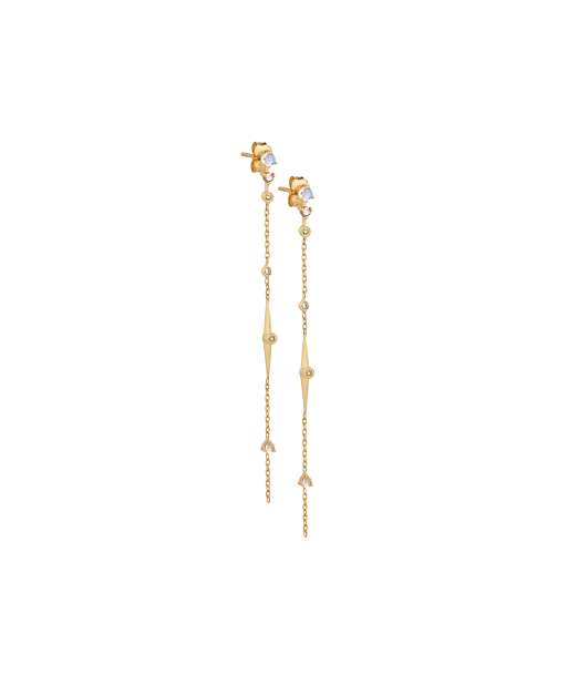 BOUCLES D'OREILLES LONGUES HANG DIAMANTS en linge