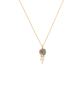 COLLIER JELLYFISH TOURMALINE WATERMELON ET DIAMANTS Amélioration de cerveau avec