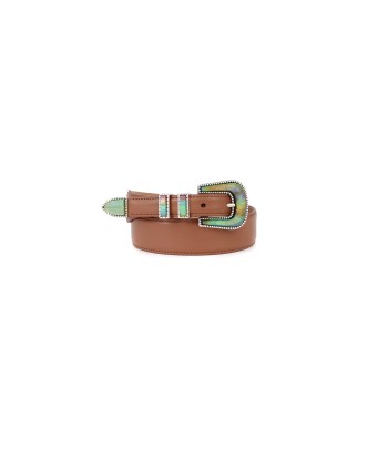 CEINTURE EXCLU CRAZY ARGENT & TAN en ligne