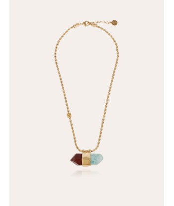 COLLIER AVENTURINE GRAND MODÈLE JASPE ROUGE ET AMAZONITE 2023