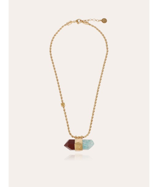 COLLIER AVENTURINE GRAND MODÈLE JASPE ROUGE ET AMAZONITE 2023