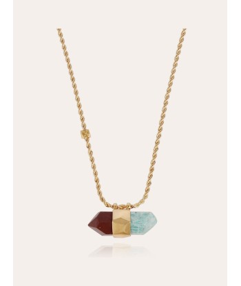 COLLIER AVENTURINE GRAND MODÈLE JASPE ROUGE ET AMAZONITE 2023