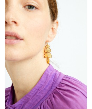 BOUCLES D'OREILLES PETIT TOTEME EN CITRINE rembourrage situé sous