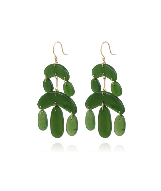 BOUCLES D'OREILLES MINI CHANDELIER EN JADE paiement sécurisé