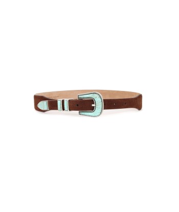 CEINTURE CRAZY EN CUIR SOFT BROWN TURQUOISE meilleur choix