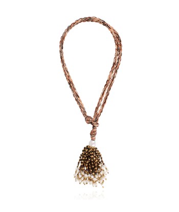 COLLIER POMPOM TIGER EYE les ligaments