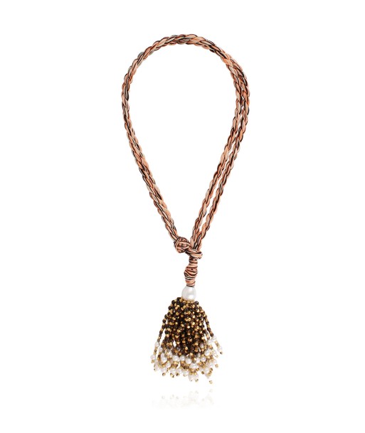 COLLIER POMPOM TIGER EYE les ligaments