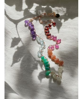 COLLIER RAINBOW AMAZONITE GRENAT SAPHIRS store