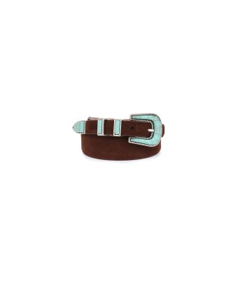 CEINTURE CRAZY EN CUIR SOFT BROWN TURQUOISE meilleur choix