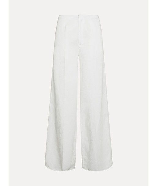 PANTALON PALAZZO EN GABARDINE DE COTON BLANC Amélioration de cerveau avec