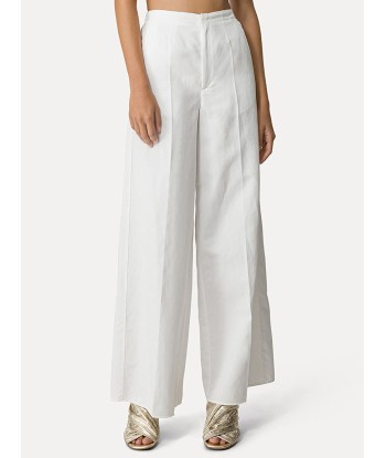 PANTALON PALAZZO EN GABARDINE DE COTON BLANC Amélioration de cerveau avec