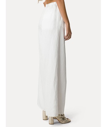 PANTALON PALAZZO EN GABARDINE DE COTON BLANC Amélioration de cerveau avec