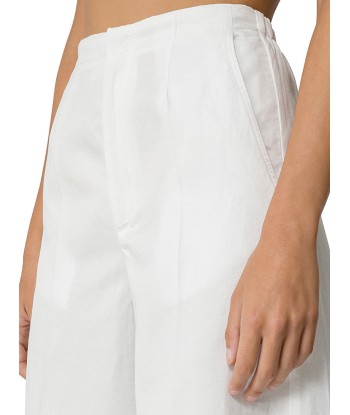 PANTALON PALAZZO EN GABARDINE DE COTON BLANC Amélioration de cerveau avec