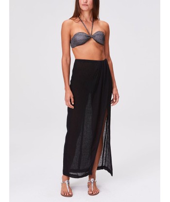 JUPE SARONG GAZE DE LIN NOIRE 2023