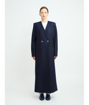 MANTEAU UNCOLLARED NAVY BLUE destockage