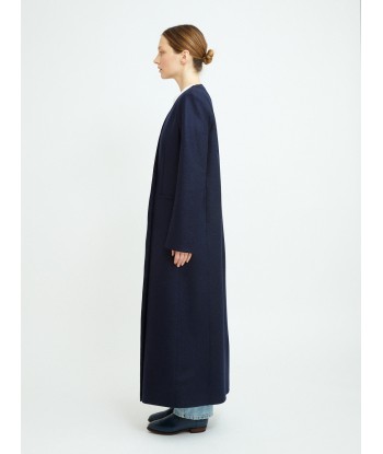 MANTEAU UNCOLLARED NAVY BLUE destockage