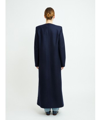 MANTEAU UNCOLLARED NAVY BLUE destockage