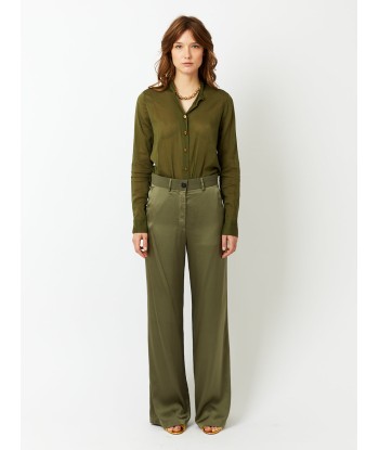 PANTALON SARTORIAL SOIE OLIVE Economisez 