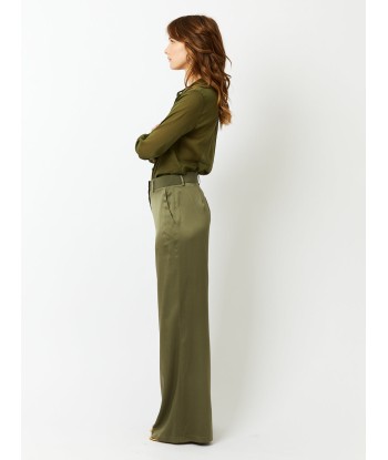 PANTALON SARTORIAL SOIE OLIVE Economisez 