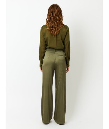 PANTALON SARTORIAL SOIE OLIVE Economisez 