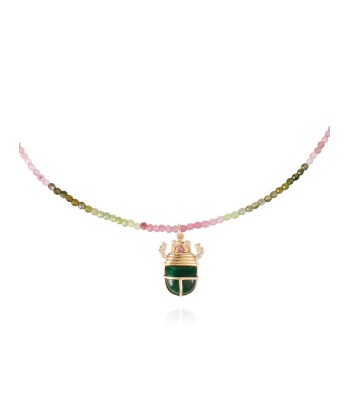 COLLIER SCARABÉE TOURMALINE ET JASPE suggérées chez