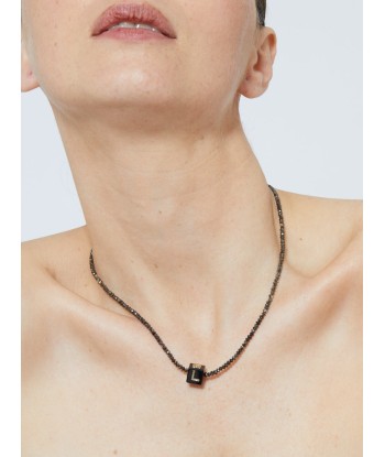 COLLIER CUBIX LOVE ONYX ET PERLES DE DIAMANT NOIR en ligne