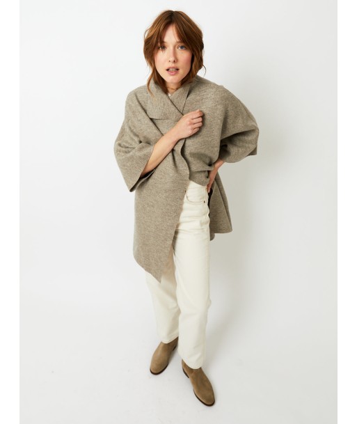 MANTEAU KIMONO PRESSED WOOL NATURAL CASHA outlet