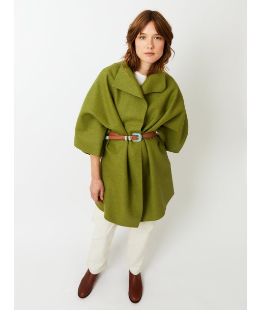 MANTEAU KIMONO PRESSED WOOL PERIDOT vous aussi creer 