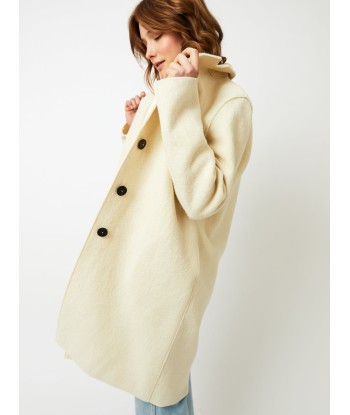 MANTEAU OVERCOAT BOILED WOOL NATURAL OFF WHITE livraison et retour toujours gratuits