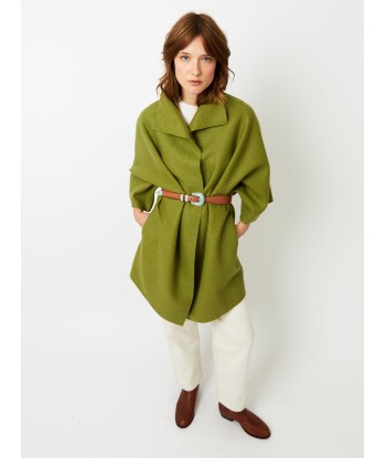 MANTEAU KIMONO PRESSED WOOL PERIDOT vous aussi creer 