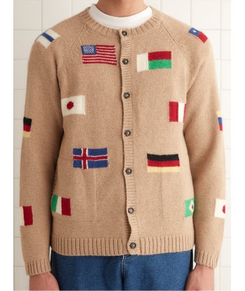 CARDIGAN ROUND-THE-WORLD TAN en stock