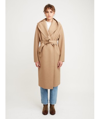 MANTEAU HOODED WRAP PRESSED TAN Economisez 