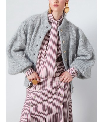 CARDIGAN LEANDRA GREY MELANGE pas chere