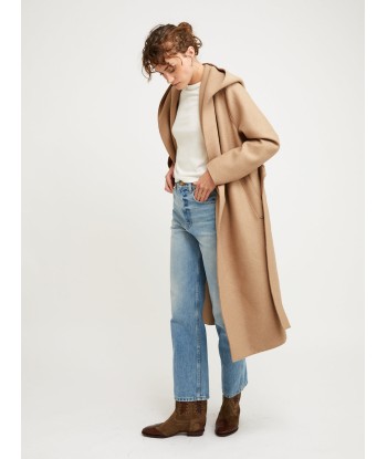 MANTEAU HOODED WRAP PRESSED TAN Economisez 