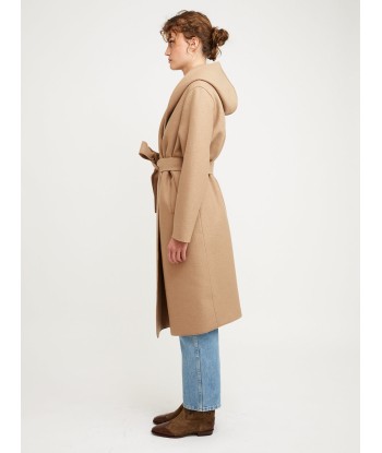 MANTEAU HOODED WRAP PRESSED TAN Economisez 