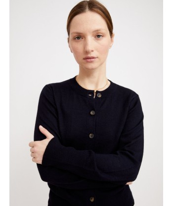 CARDIGAN JULIETTE 100% CACHEMIRE NERO NAVY les ctes