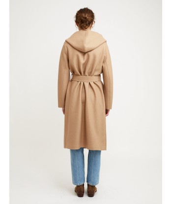 MANTEAU HOODED WRAP PRESSED TAN Economisez 