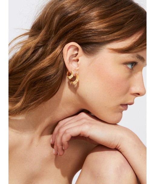 BOUCLE D'OREILLE NYC PETIT MODELE OR JAUNE ET DIAMANTS en stock