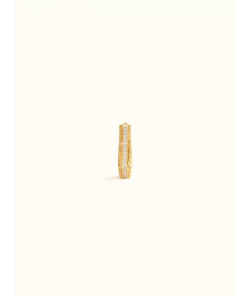 BOUCLE D'OREILLE NYC PETIT MODELE OR JAUNE ET DIAMANTS en stock