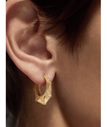 BOUCLE D'OREILLE NYC MOYEN MODELE OR JAUNE ET DIAMANTS brillant des détails fins