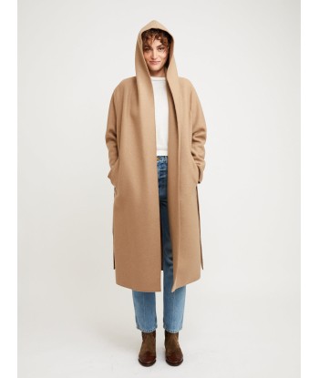 MANTEAU HOODED WRAP PRESSED TAN Economisez 