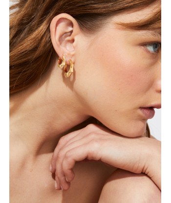 BOUCLE D'OREILLE NYC PETIT MODELE OR JAUNE ET DIAMANTS en stock