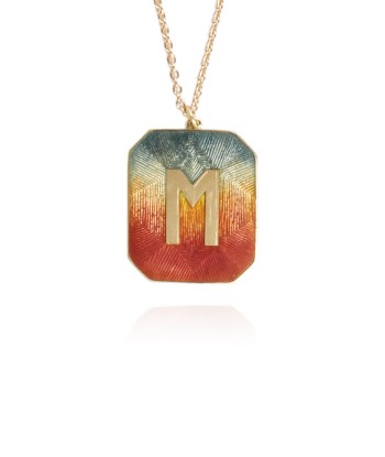 COLLIER ALPHABET ÉMAIL SUNSET M Jusqu'à 80% De Réduction