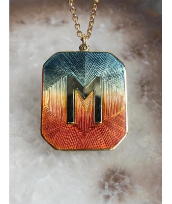 COLLIER ALPHABET ÉMAIL SUNSET M Jusqu'à 80% De Réduction