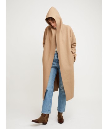 MANTEAU HOODED WRAP PRESSED TAN Economisez 