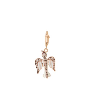 CHARM COLOMBE OR ROSE, DIAMANTS ET EMAIL IVOIRE prix pour 