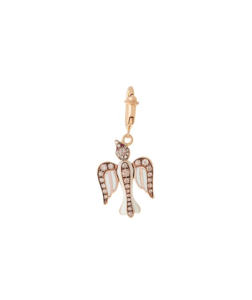 CHARM COLOMBE OR ROSE, DIAMANTS ET EMAIL IVOIRE prix pour 