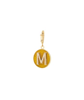 CHARM LETTRE M OR JAUNE, DIAMANTS ET EMAIL JAUNE livraison et retour toujours gratuits