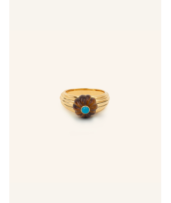 BAGUE GELATO OEIL DE TIGRE ET TURQUOISE solde