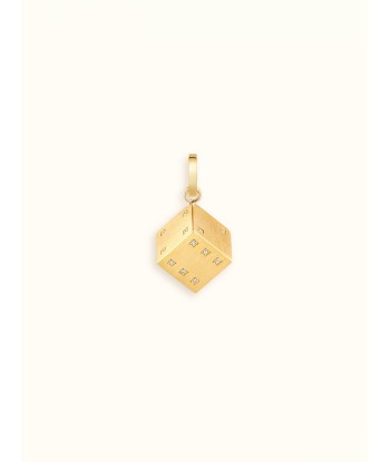 PENDENTIF DADO OR JAUNE ET DIAMANTS 13 MM À commander